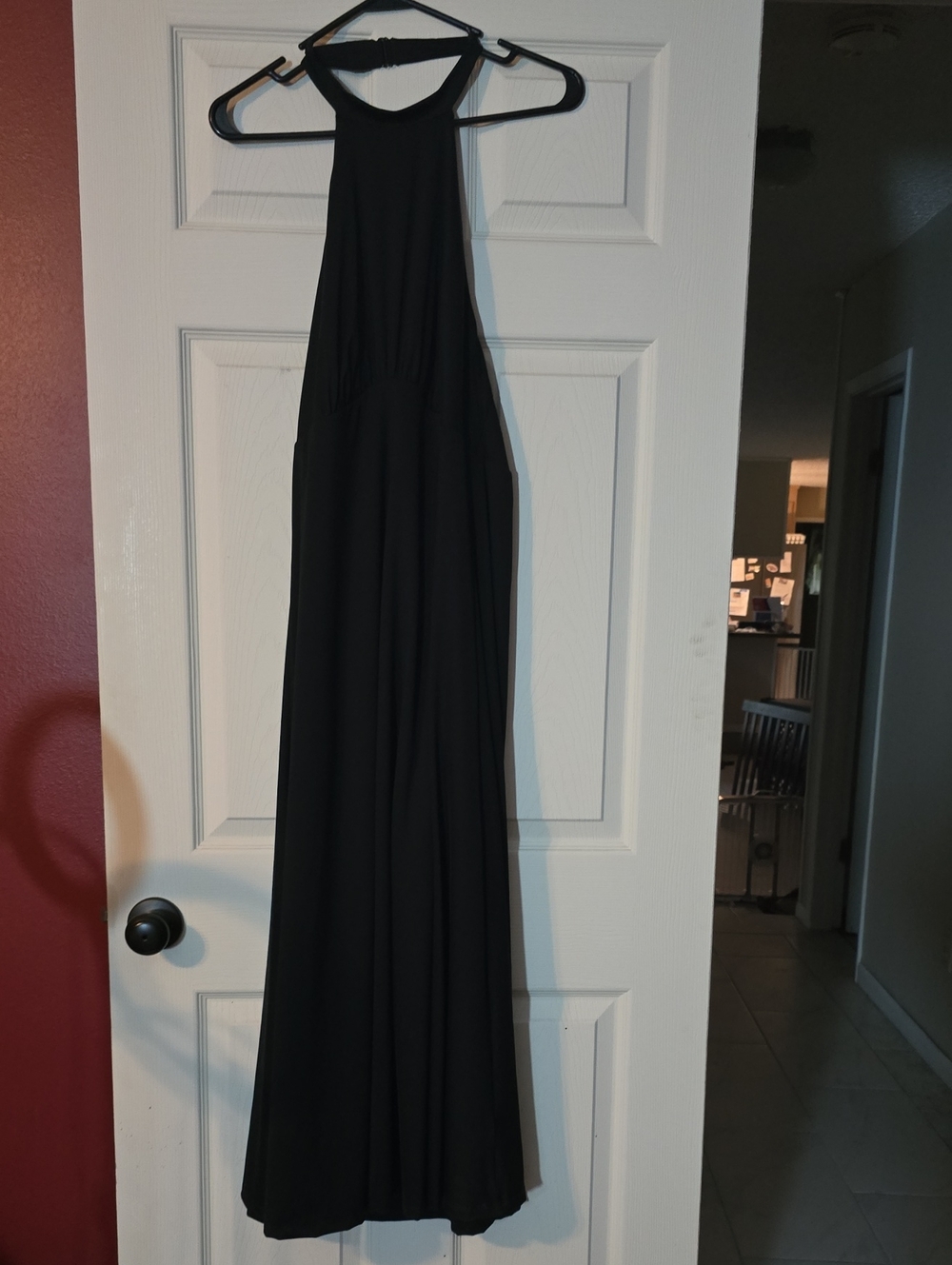 HALARA Black Maxi Dress with High Halter Neck
